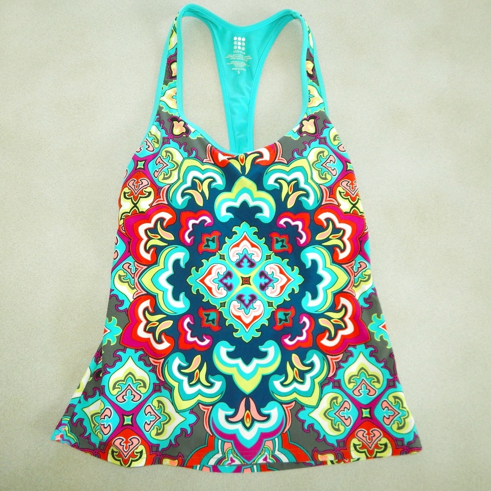 TITLE NINE Floral Tankini Top Bathing Suit SMALL